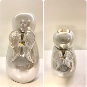 Urna Anjo (Em porcelana ou em Cerâmica branca) com Madre Pérola