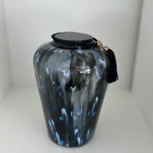 Urna Azul com Cristais Pretos